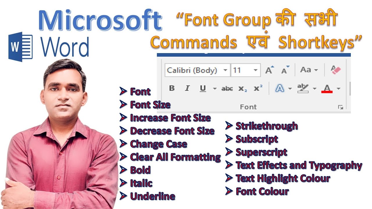 #9/MS Office/MS Word/Use of Font Group