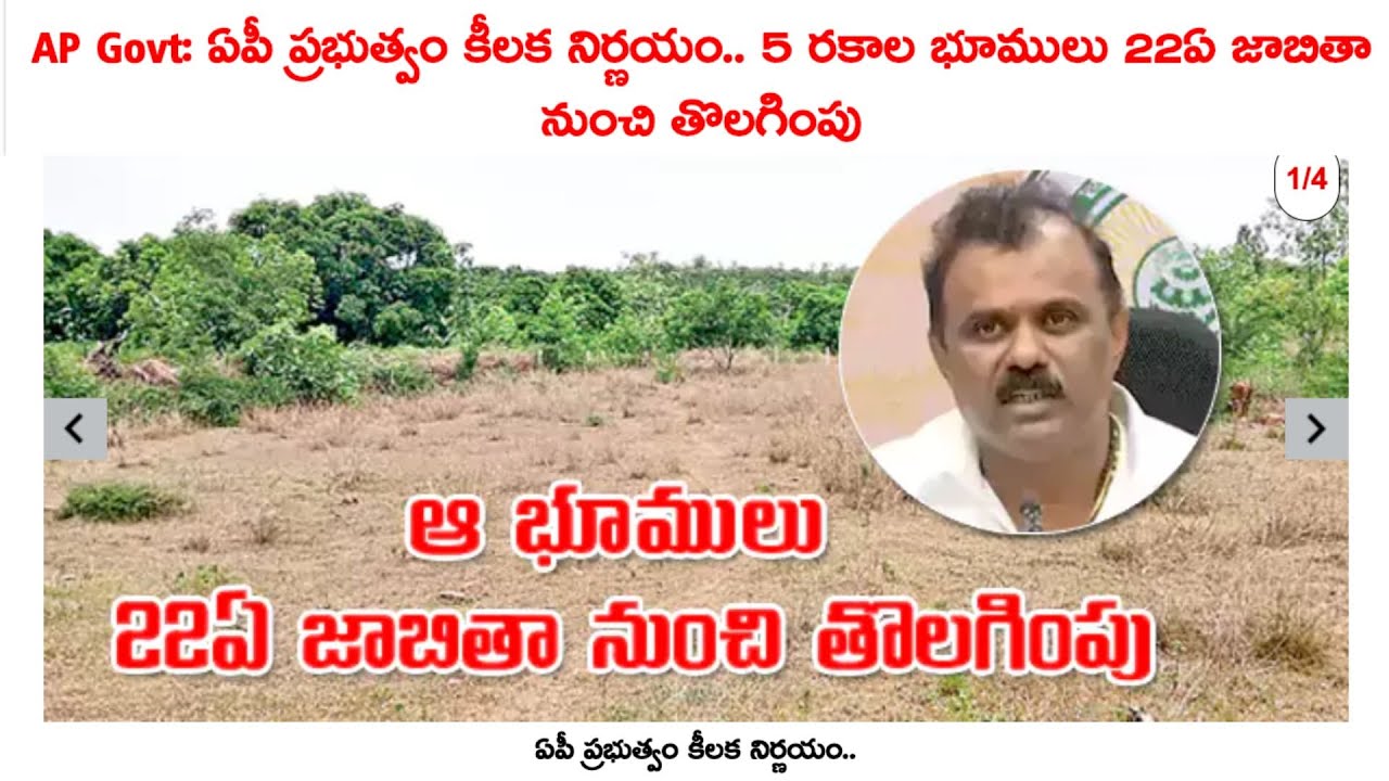 Assigned Land Latest Update I 22ఏ జాబితా నుంచి 5 రకాల భూముల తొలగింపు