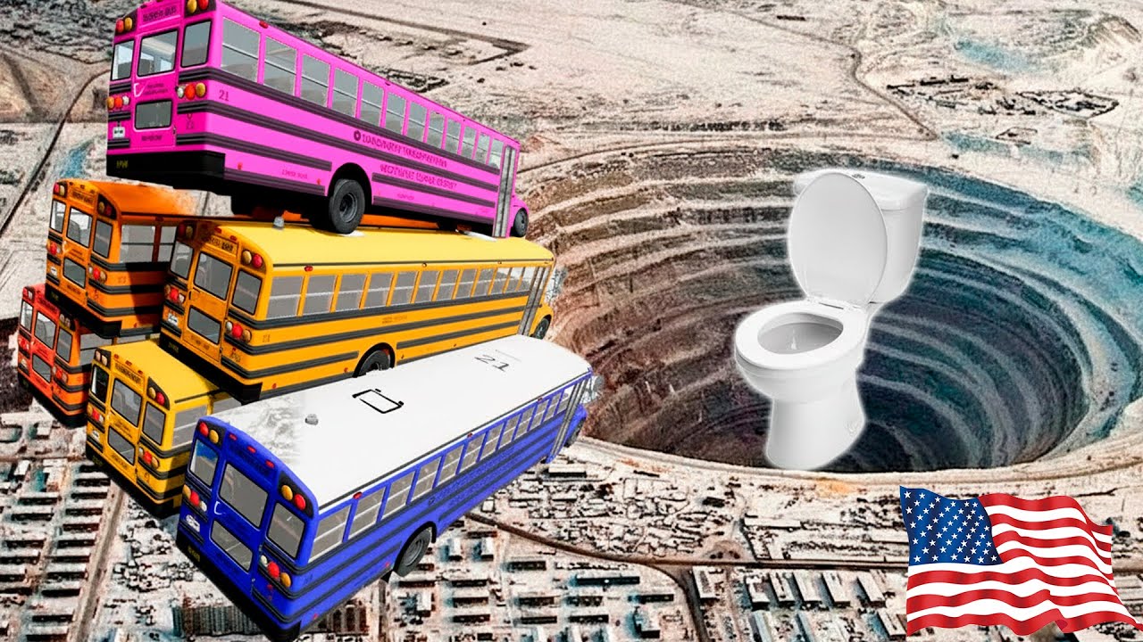 BeamNG Drive TOP 100 School Bus Crashes – Crazy Bus Jumps Compilation