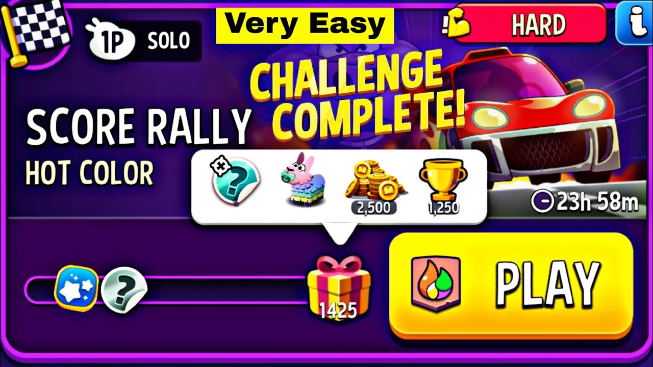 hot color score rally very easy solo challenge | match masters | 1425 score | easy complete
