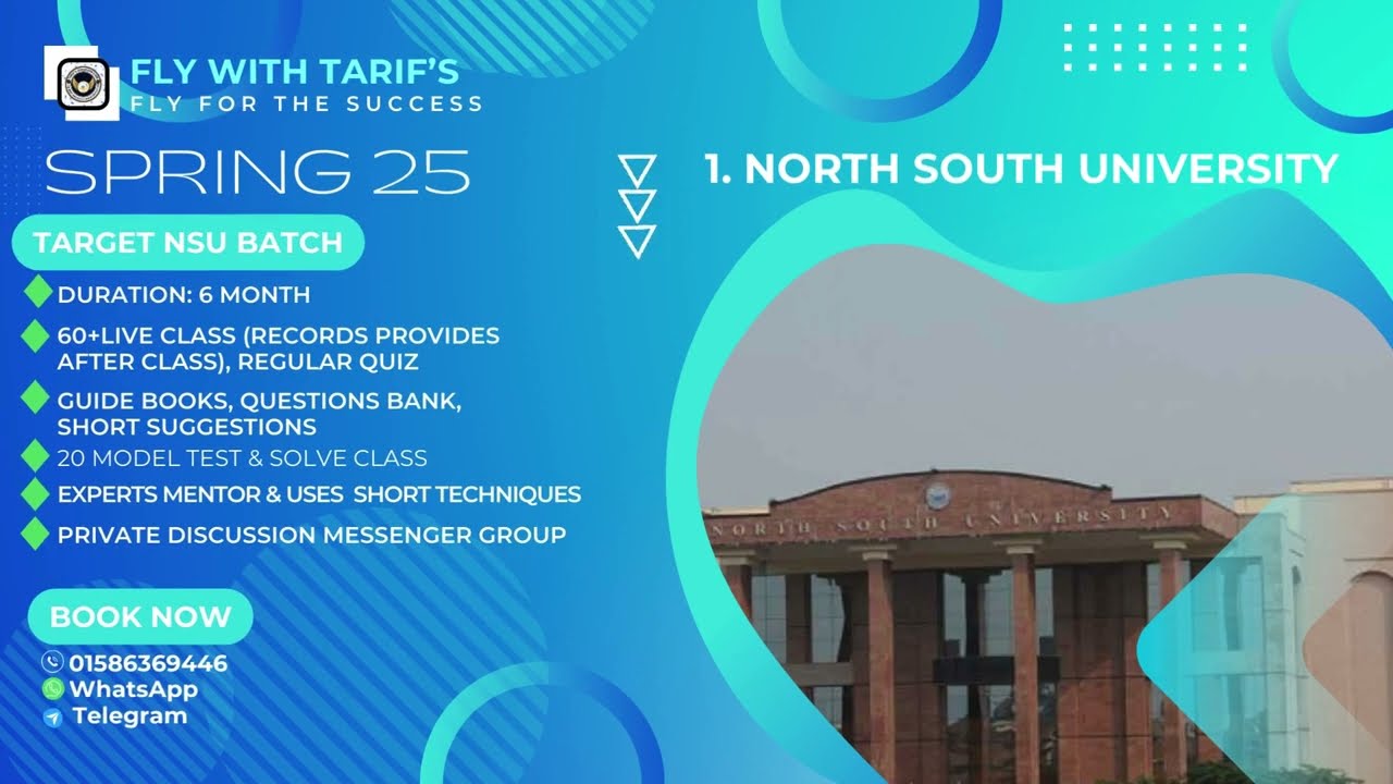 NORTH SOUTH UNIVERSITY ADMISSION TEST - SPRING 25 (ONLINE BATCH)