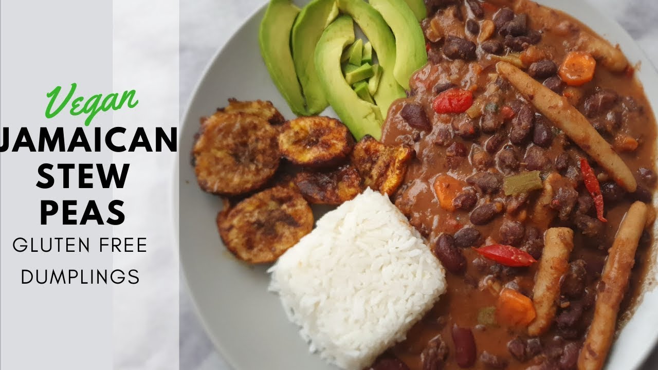 Vegan Jamaican Stew Peas with Gluten Free Dumplings/Spinners