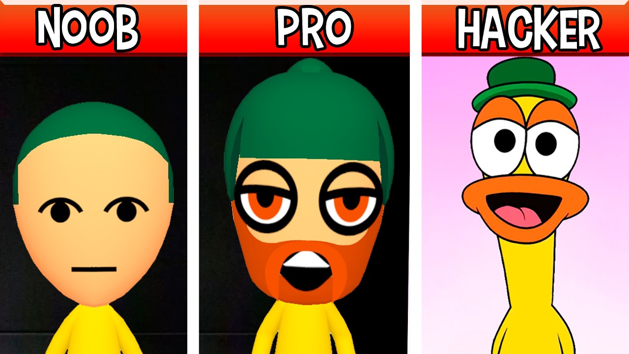 Mii Pato OC (Pocoyo Como lo mueve lo lo): Noob, Pro, HACKER! / (Incredibox Sprunki)