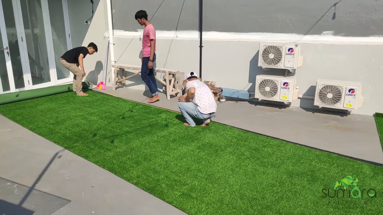 Installasi / Pemasangan Rumput Sintetis SWISS 2CM di 