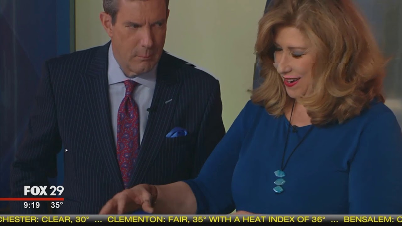 Sue Serio's 2019 Temperature Scarf project FOX29