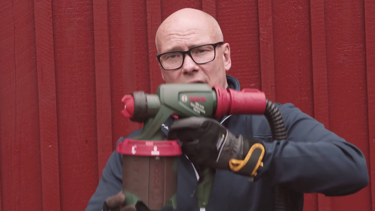 Måla med Falu Vapen Rödfärg och Bosch färgspruta