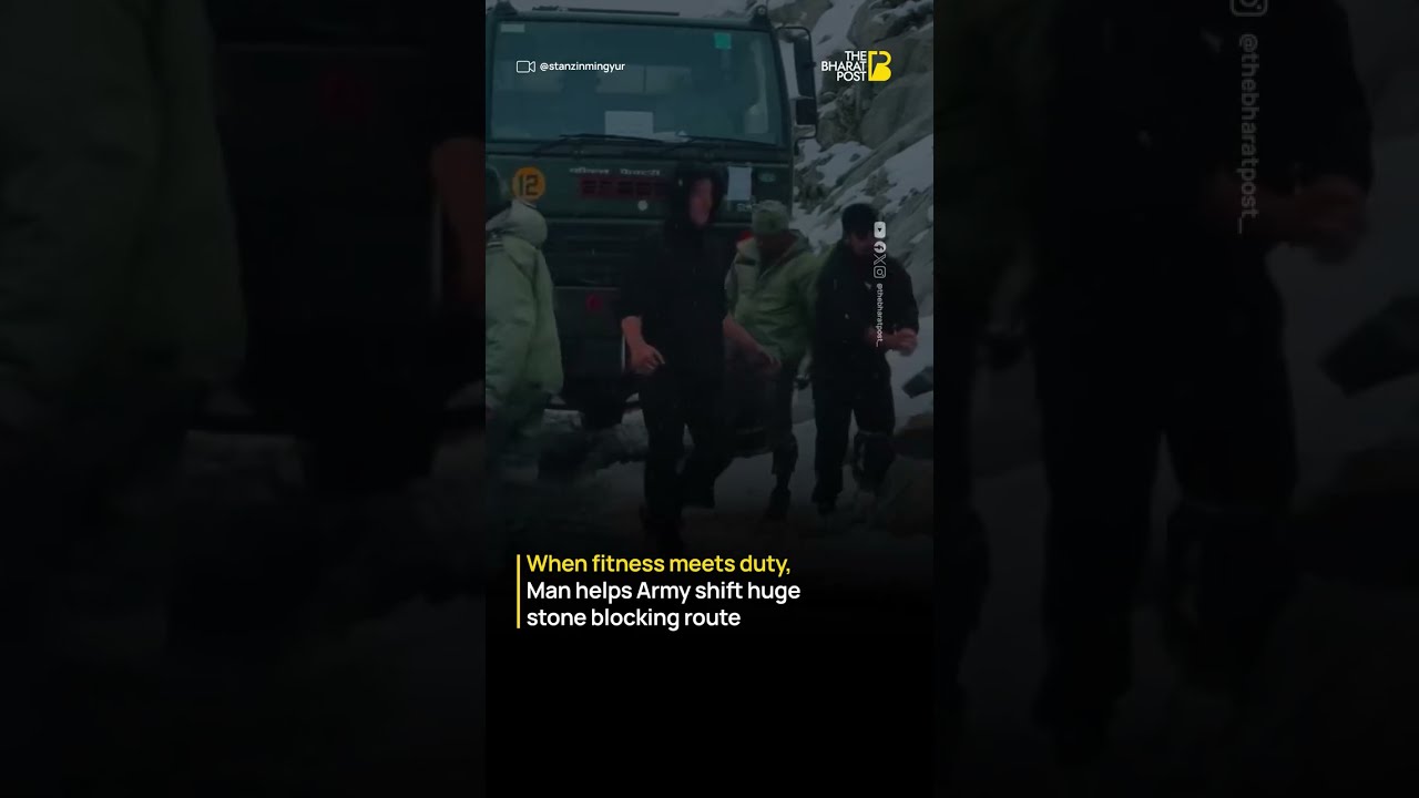 Civilian Joins Indian Army to Move Huge Stone | Viral Teamwork | The Bharat Post