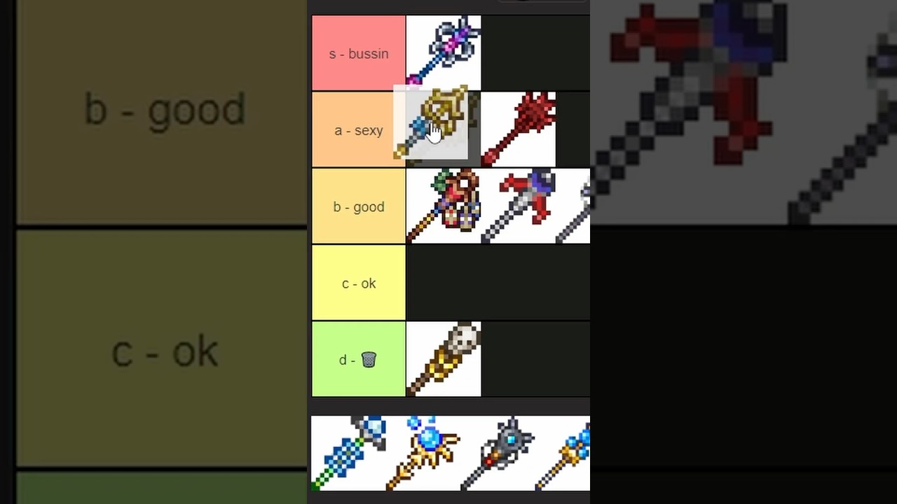 Terraria Summoner Staffs Tier List! (Hardmode) #terraria #shorts