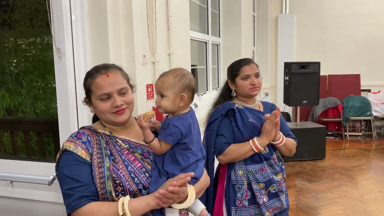 Navratri aarti  at the lyonpark primary school wembley with dangarwadi Community diu London 