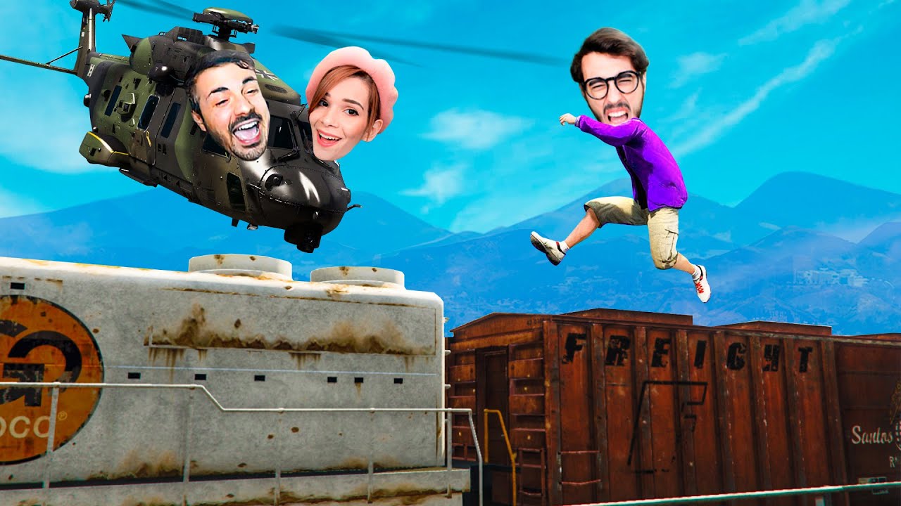 CONQUISTO IL TRENO CON GLI ELICOTTERI NELLA CHALLENGE DI GTA 5!