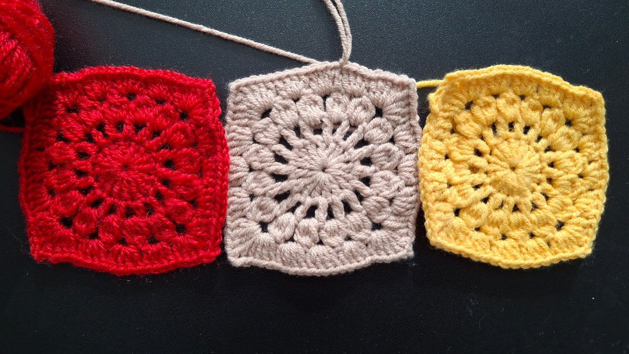 МК🧶Мотив вязаный крючком из 4 рядов для начинающих 🧶Granny Square Crochet.