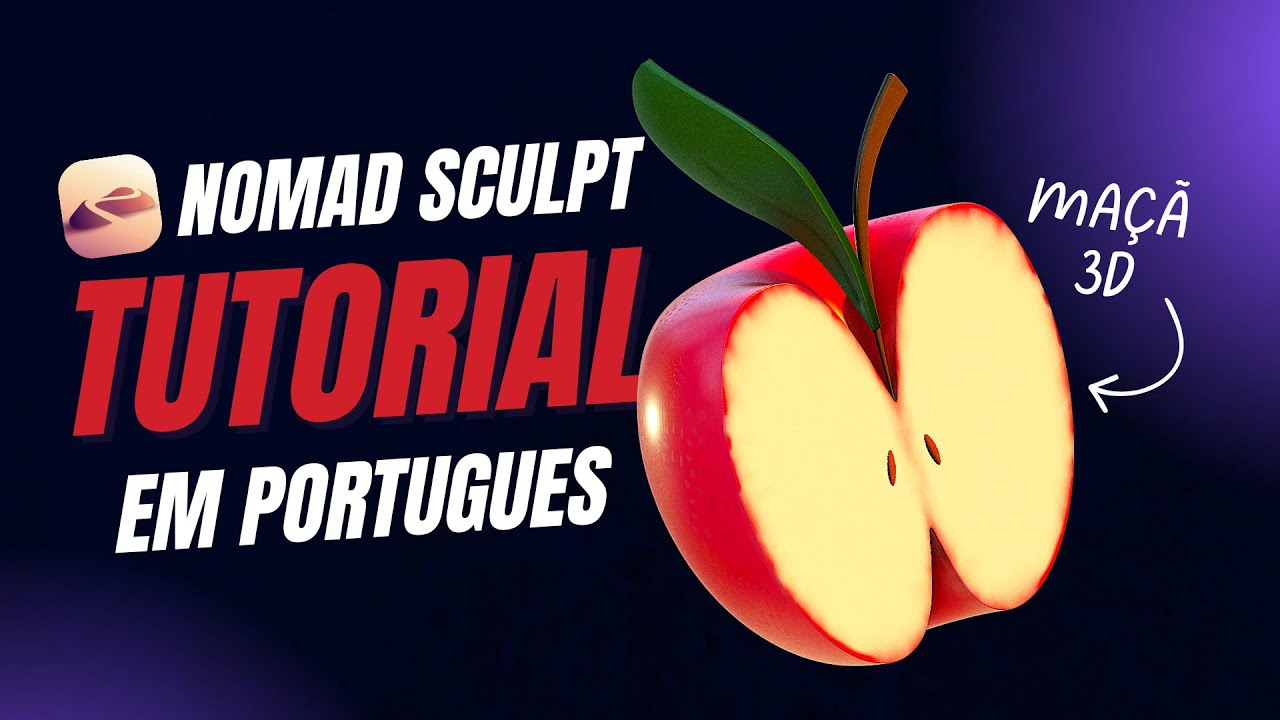 Nomad Sculpt Tutorial | Maçã 3D - Torno, Tubo, Pintura, Iluminação e Renderização