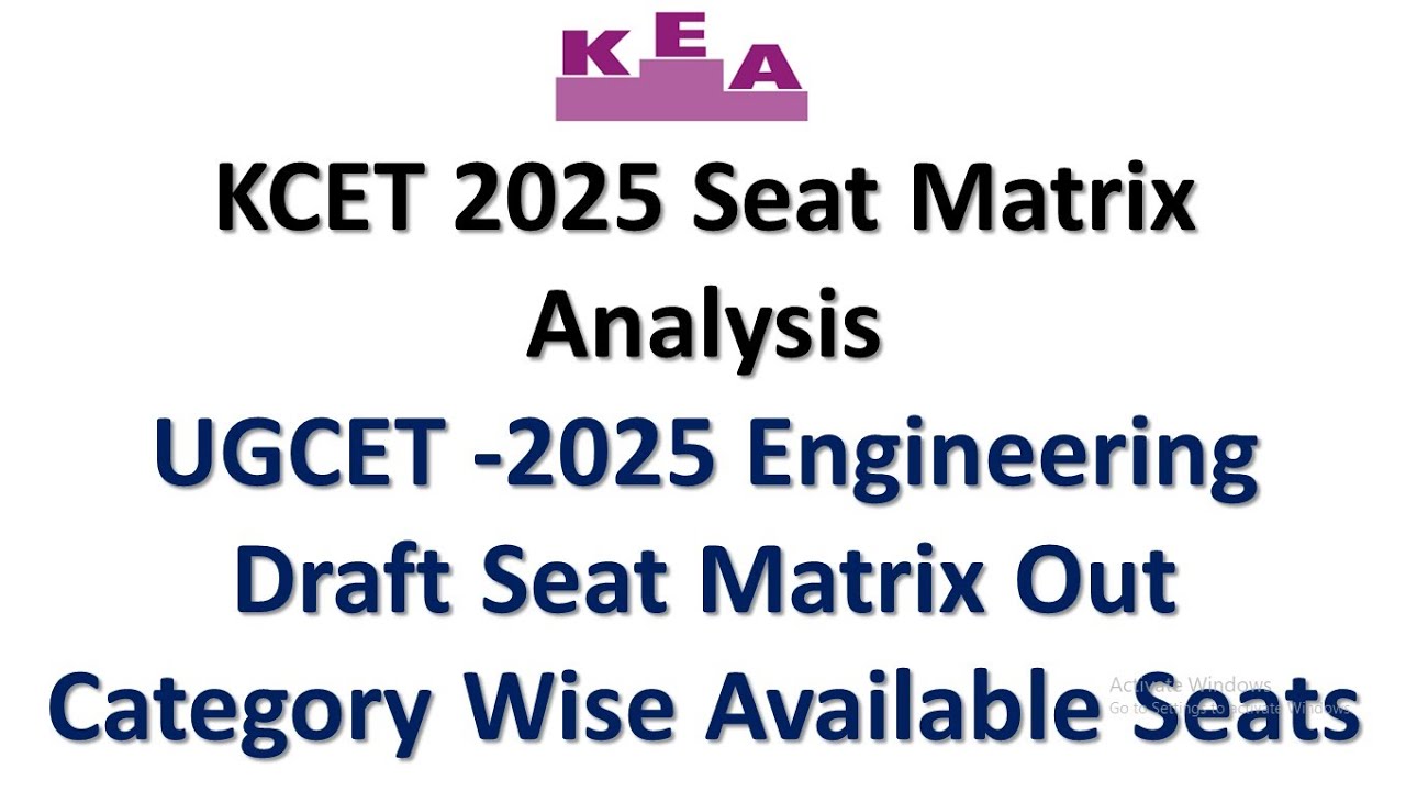KCET 2025 SEAT MATRIX ANALYSIS | UGCET 2025 Engineering Draft Seat Matrix | Category Wise Seats Out