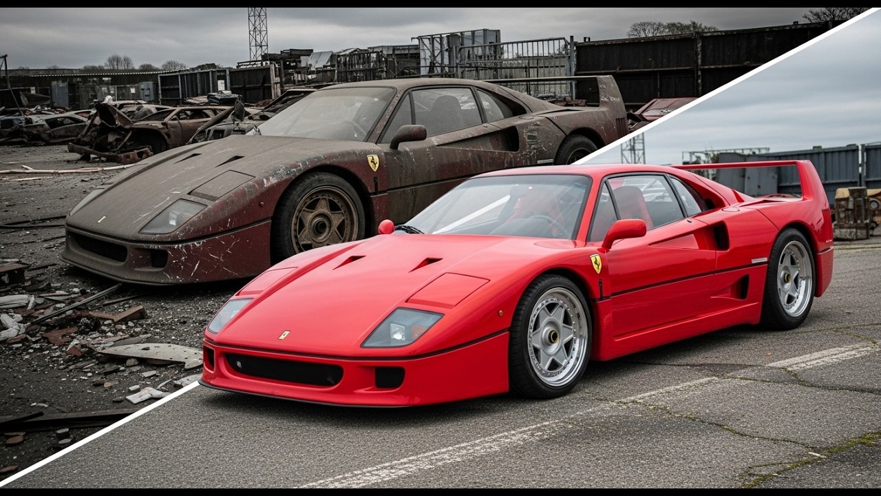 ASMR Car Restoration! Red Ferrari F40 1990 Careful Rebuild from Abandoned Condition