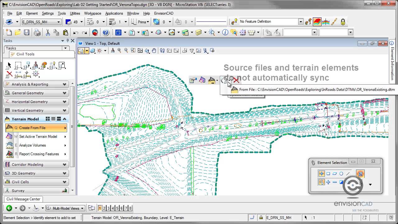 OpenRoads Terrain Elements