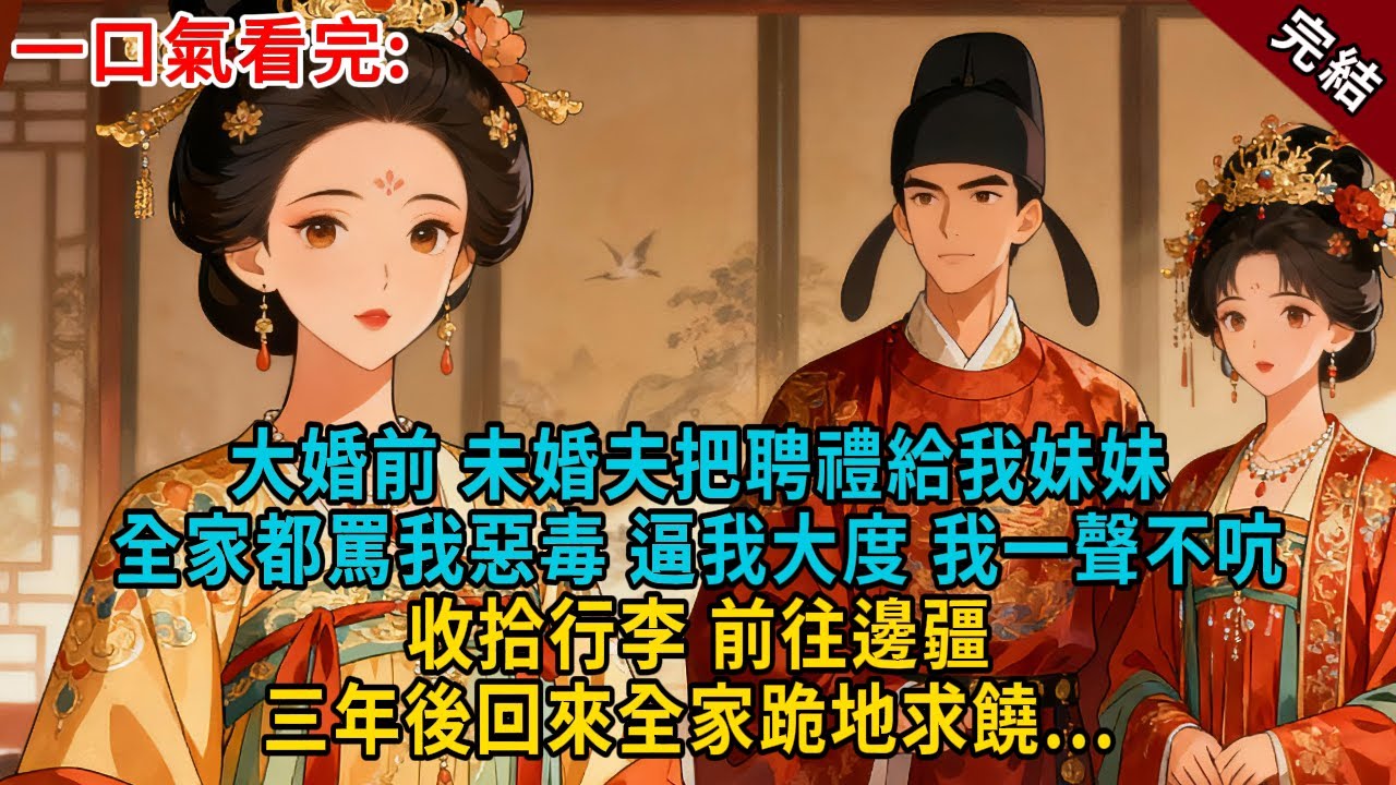 大婚前，未婚夫把聘禮給我妹妹，全家都罵我惡毒，逼我大度。我一聲不吭收拾行李前往邊疆，三年後回來全家跪地求饒... 