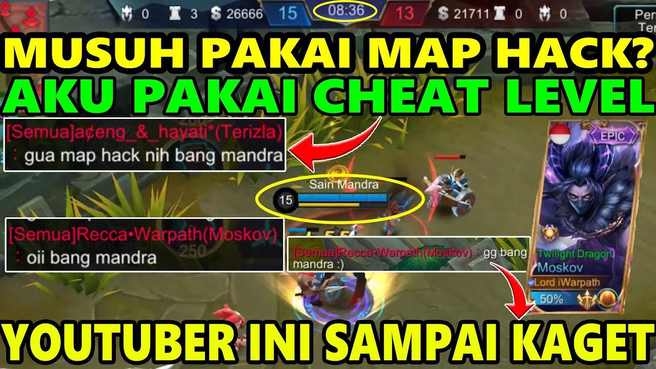 VIRALKAN! MUSUH YOUTUBER PAKAI MAP HACK? YOUTUBER INI JUGA LANSUNG PAKAI MAP HACK DI RANK MYTHIC!