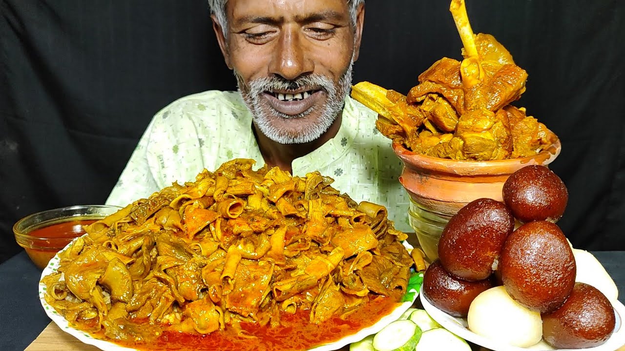 ASMR: EATING MUTTON BOTI CURRY, HANDI MUTTON CURRY, ROSHOGOLLAH WITH RICE || FOOD EATING VIDEOS