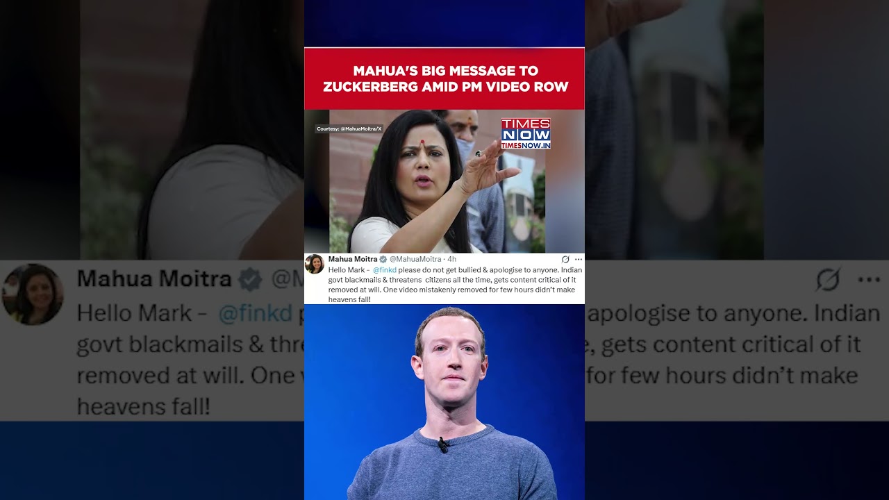 Mahua Moitra's Big Message To Mark Zuckerberg Amid PM Video Row #shorts