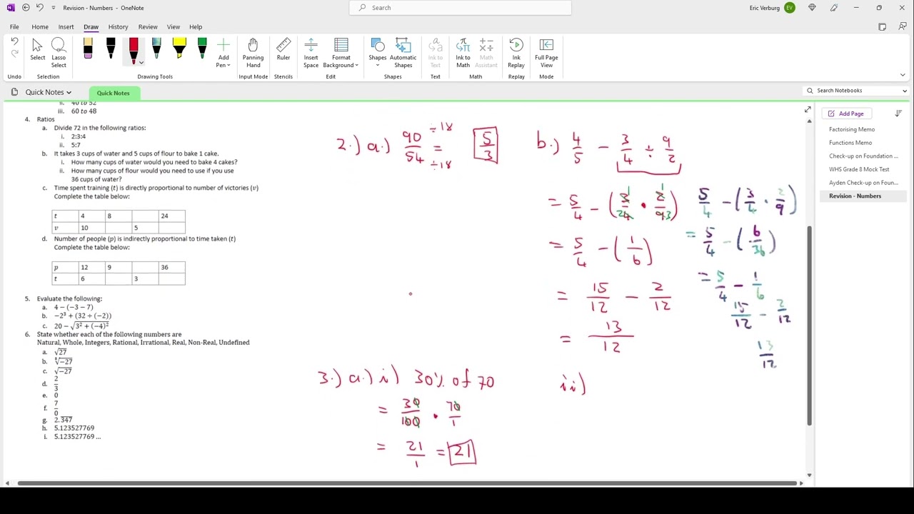 Lower Secondary Revision - Number Concepts