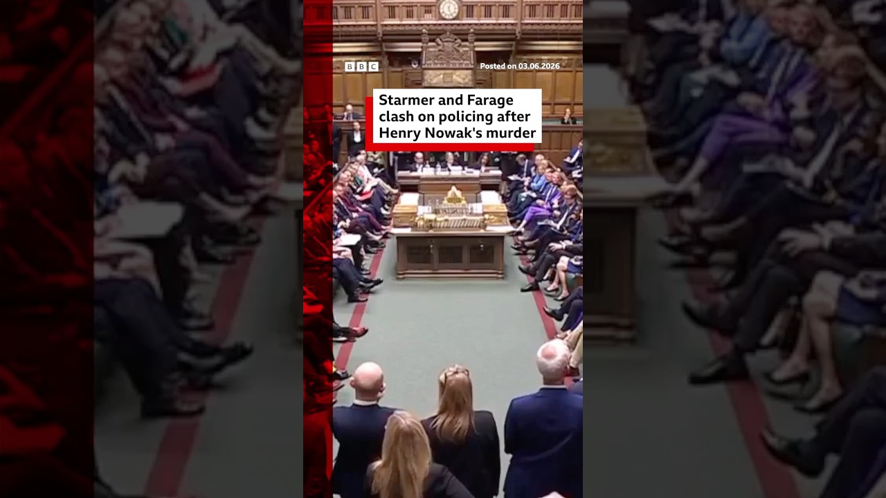 Farage and Starmer clash over policing following Henry Nowak murder. #BBCNews