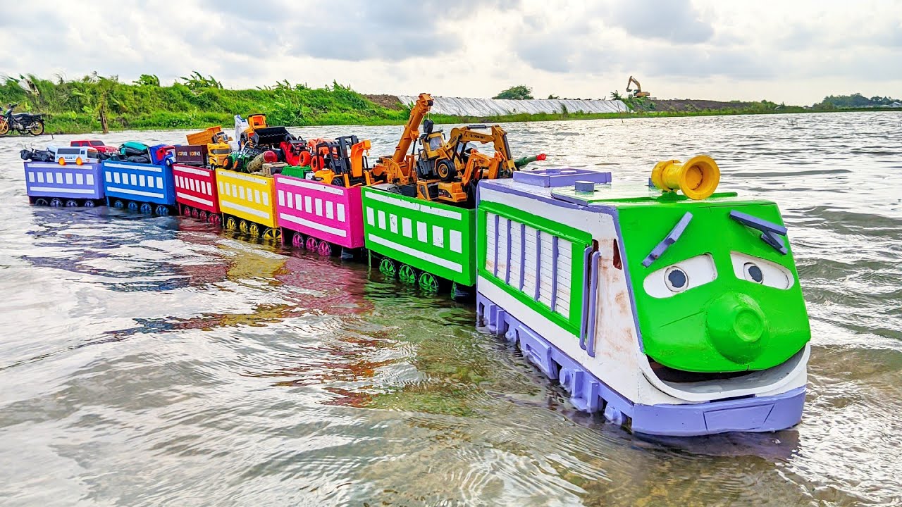 Mantap‼️Mobil Truk Oleng Panjang Bongkar Mainan Mobil Mobilan, Kereta Thomas, Excavator, Truk Molen