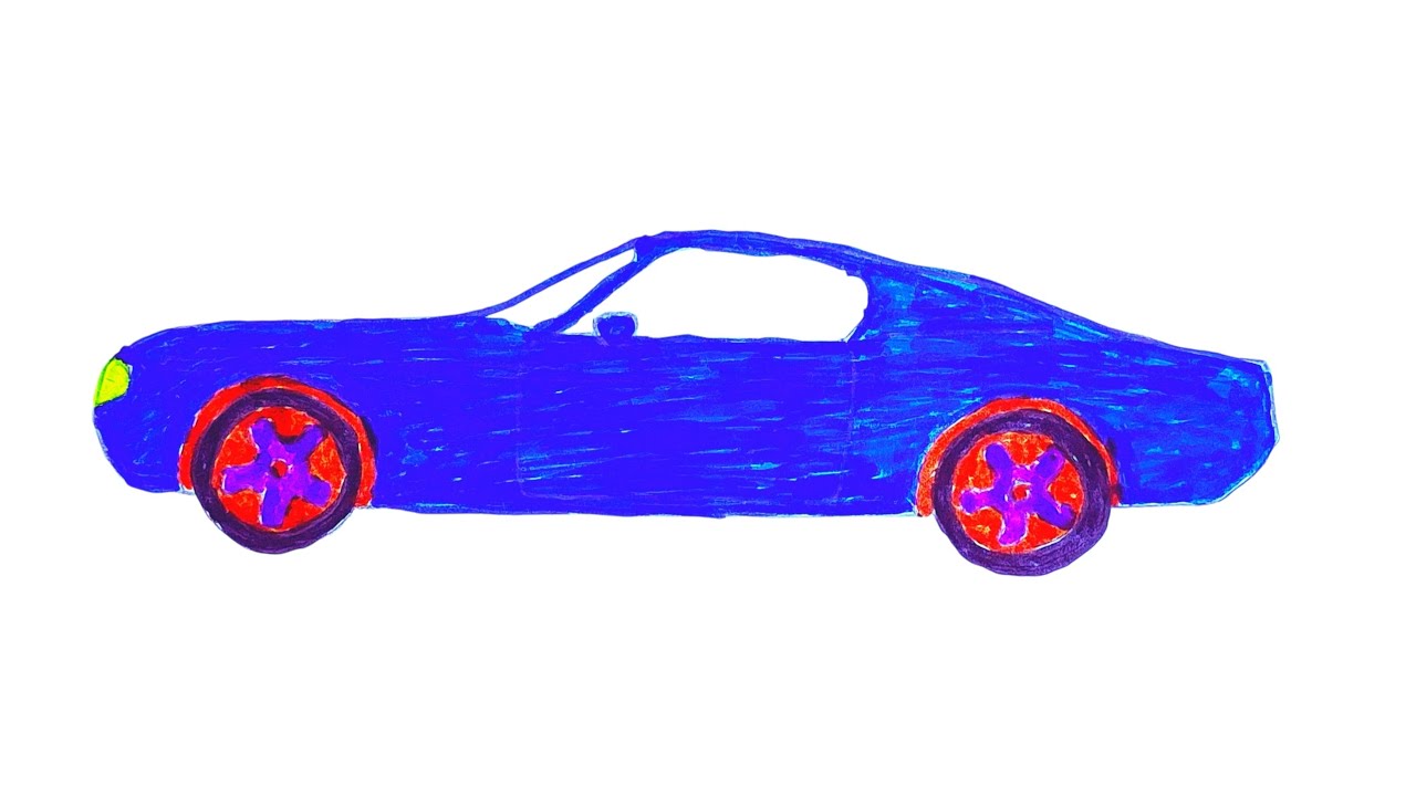 🎨✨ Ford Mustang Car Drawing for Kids 🚗🔥 | Colorful Art Fun 🌈 | RainbowPictures
