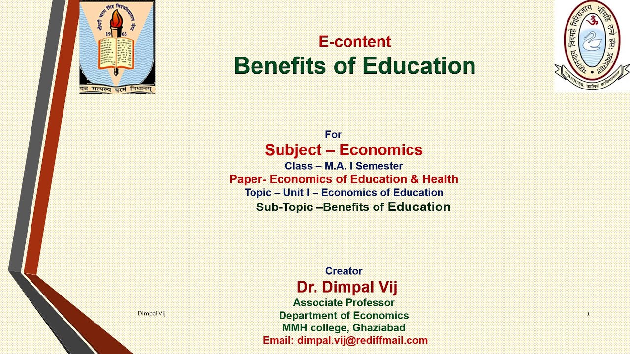 Video 5 Benefits of Education