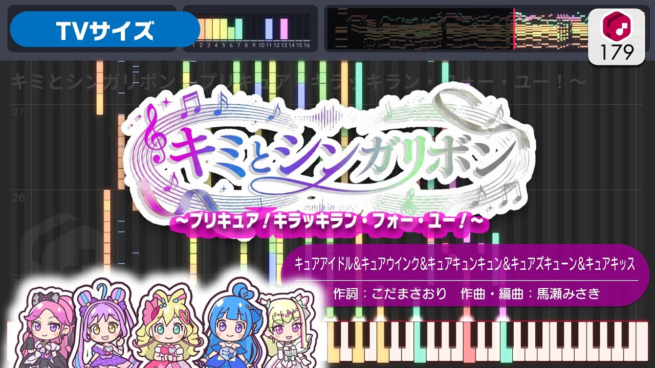 【MIDI】キミとシンガリボン ～プリキュア！キラッキラン・フォー・ユー！～ 打ち込んでみた（オリジナルカラオケ音源） ― 『キミとアイドルプリキュア♪』より
