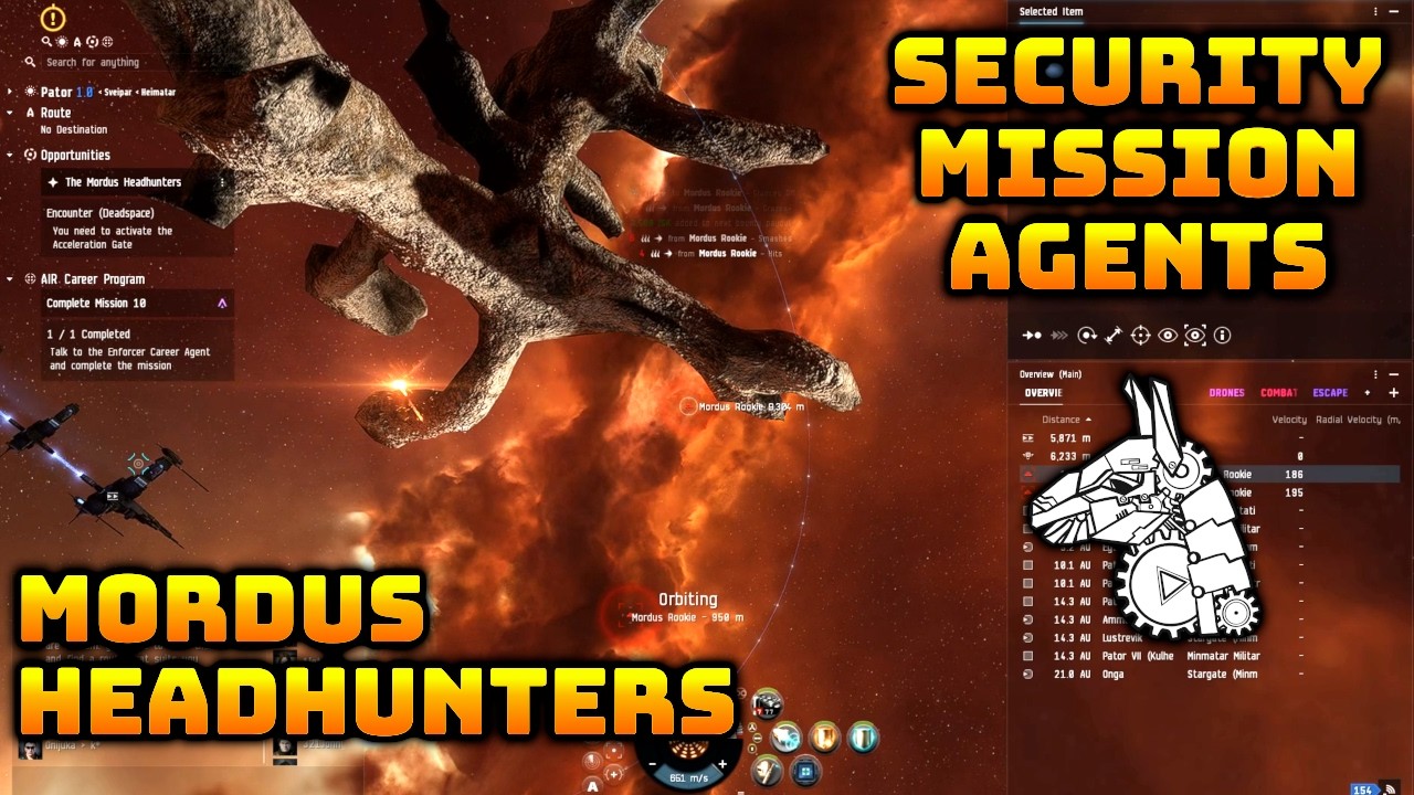 EVE ONLINE (45) Security Agent Missions - The Mordus Headhunters