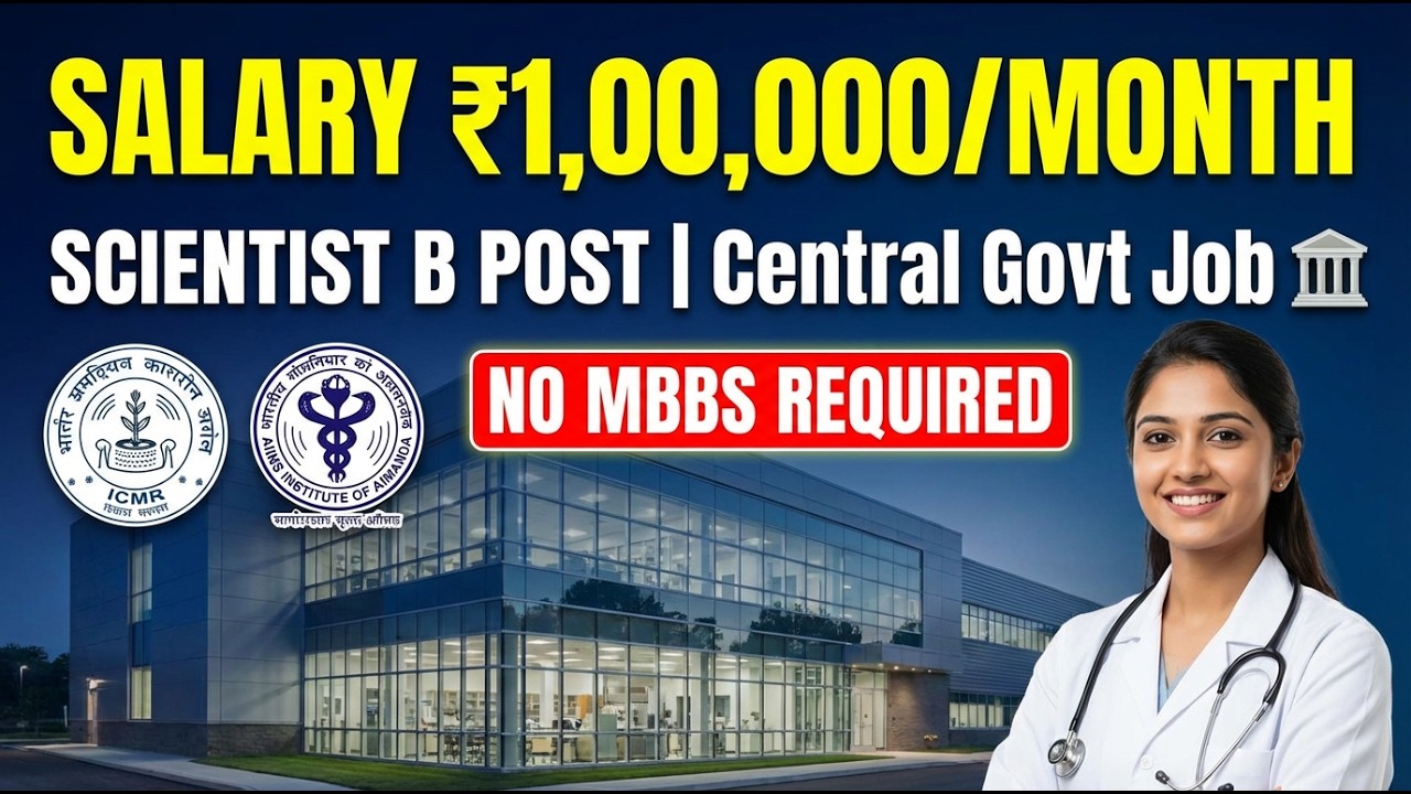 No MBBS Needed! 🚀 ICMR Scientist B Vacancy for Masters Biomedical, IT, Pharma  Apply Now!
