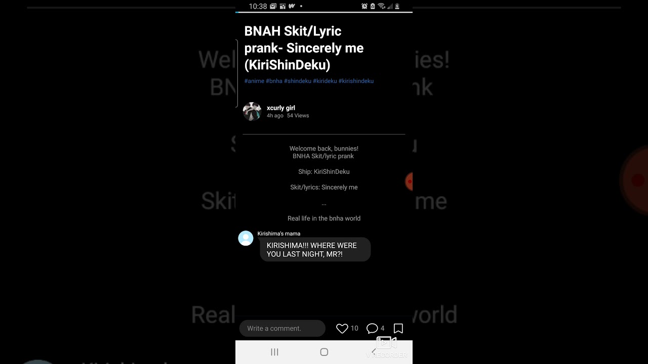 BNHA Lyric/Skit Prank- Sincerely Me from Evan Hanson (KiriShinDeku)