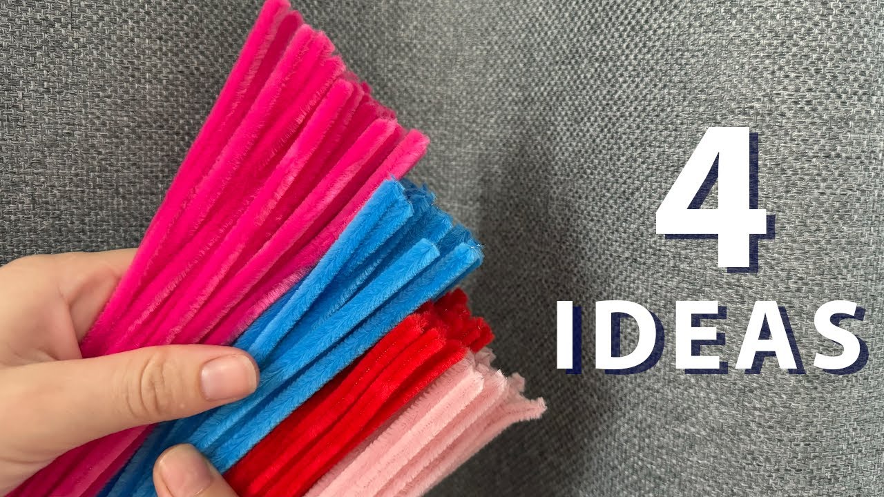 4 Ideas DIY Pipe Cleaner Crafts Easy Chenille Stems Decoration Ideas