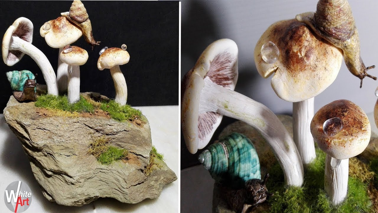 How to make Snail & Mushroom Diorama |DIY Dew on Mushroom | Ultra Realistic Diorama.