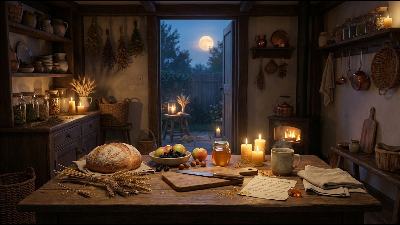 Lammas Eve Harvest Ritual Under the Buck Moon 🌾 | Moonwillow Cottage | 4 Hours of Fire & Crickets