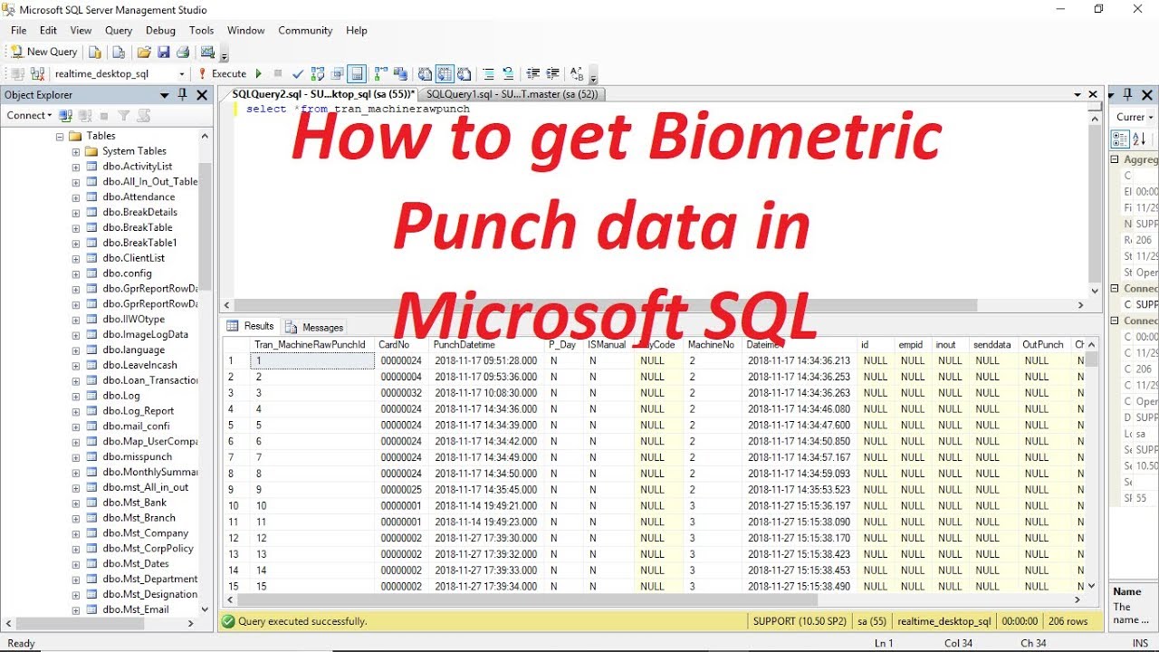 How to get only Realtime Device Punches Data in SQL?