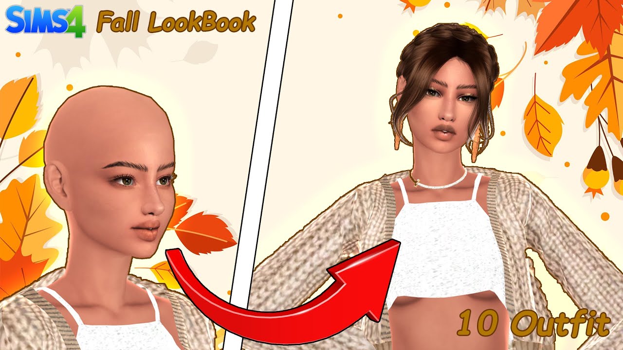 10 Outfit Fall Lookbook - Sims 4 CAS + CC Folder & Sim Download