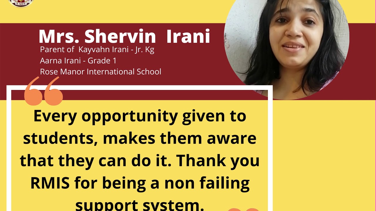 Parents Review @RMIS   Mrs  Shervin