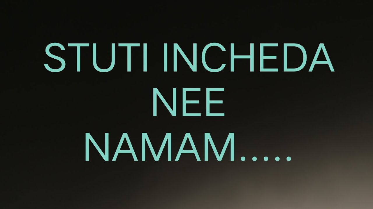 STUTI INCHEDA NEE NAMAM | FULL SONG | COVER BY N.J.C TUNES | 