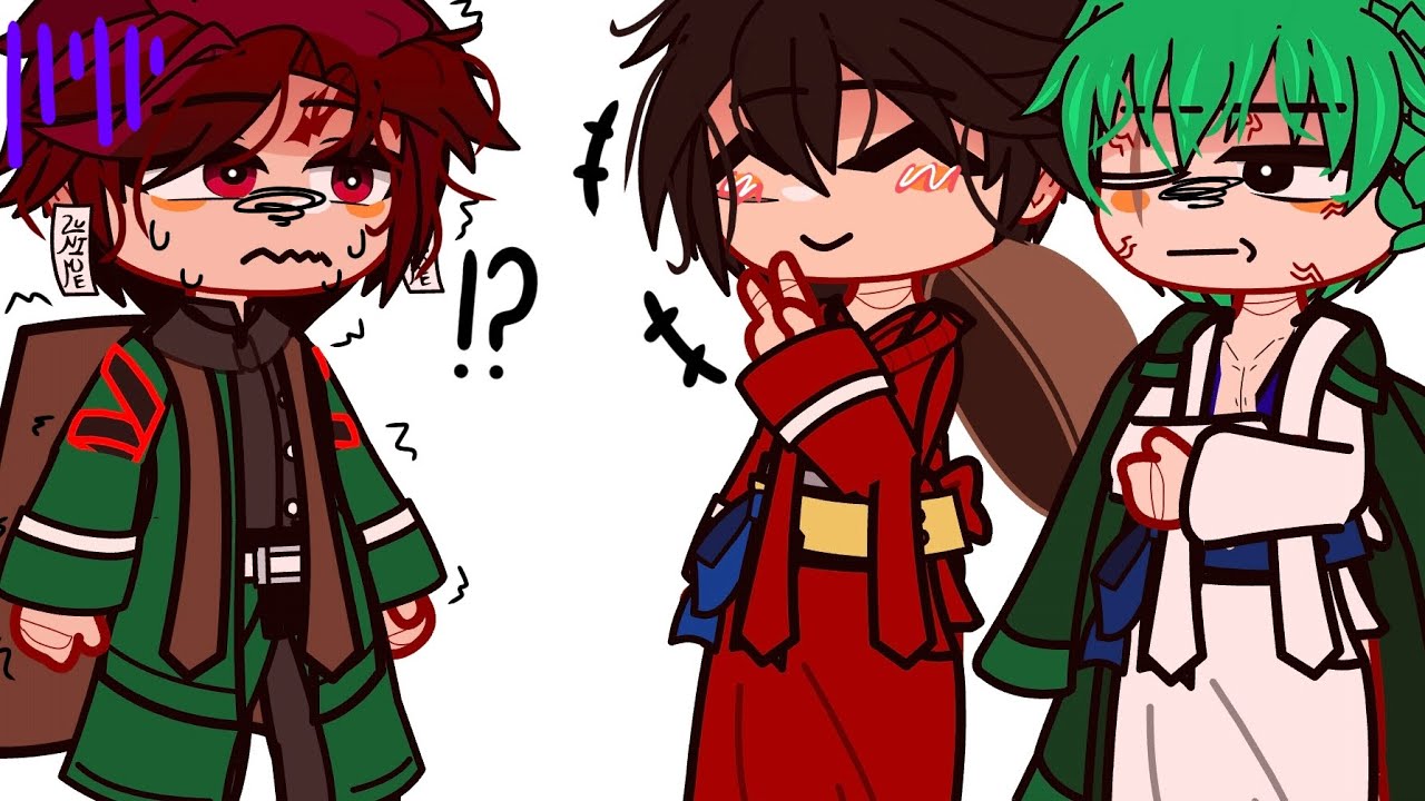 what if tanjiro meet luffy? || demon slayer || GCMM || gacha club || one piece + demon slayer (zoro)