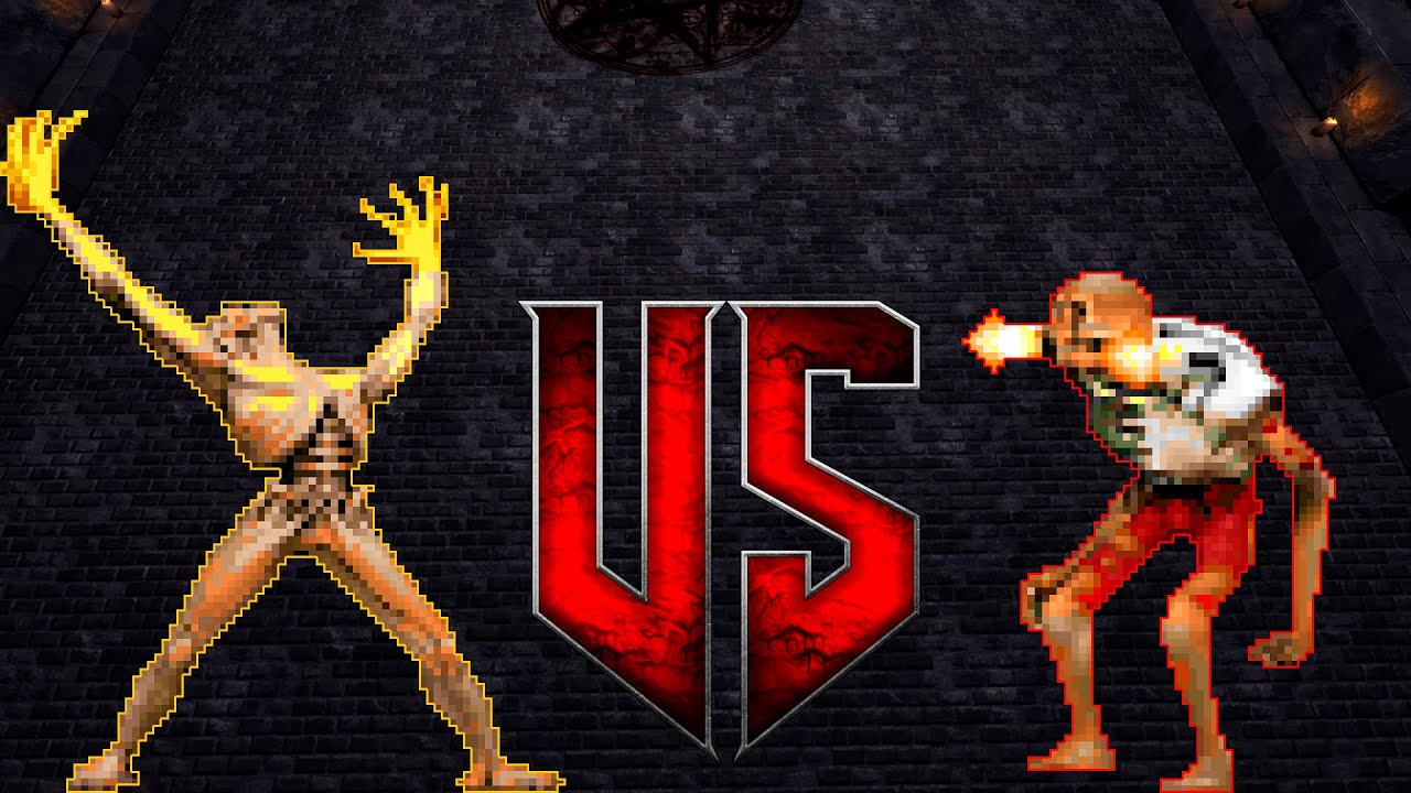 Arch-Vile vs Revenant  - DOOM Monster Infighting - Full HD NPC Battles