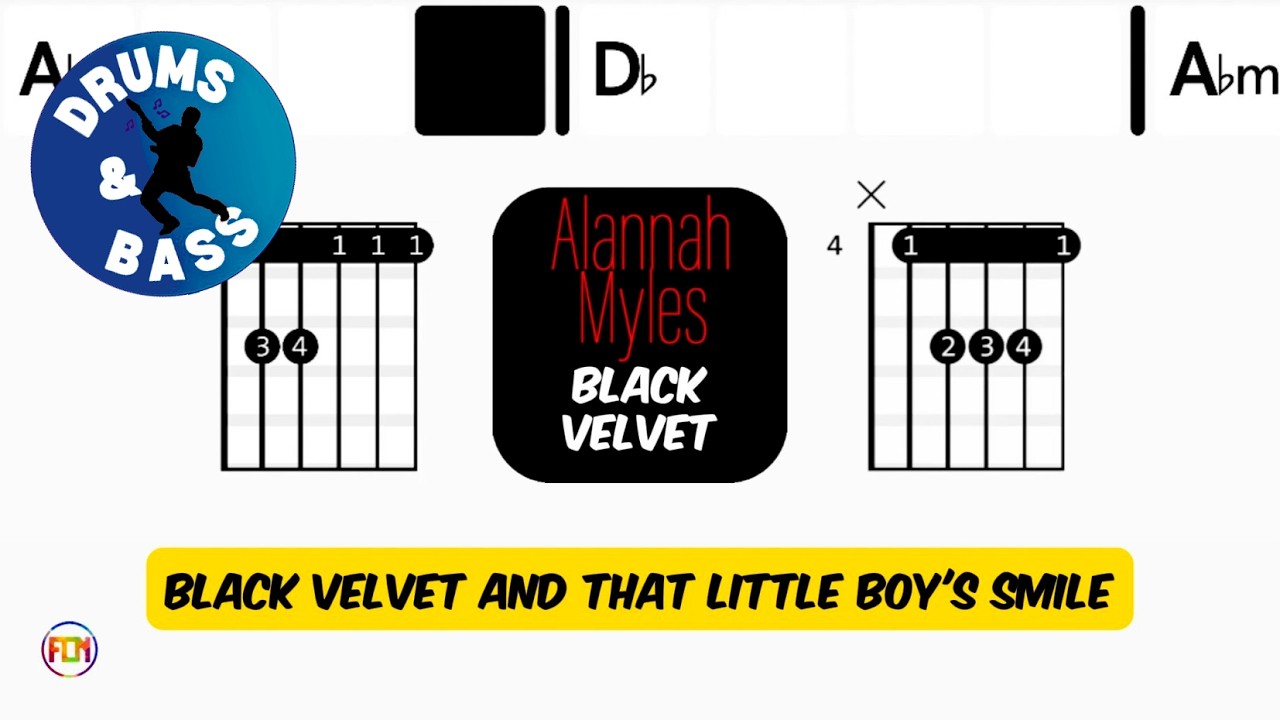 Alannah Myles - Black Velvet • Bass & Drums | Scrolling Guitar Chords & Lyrics