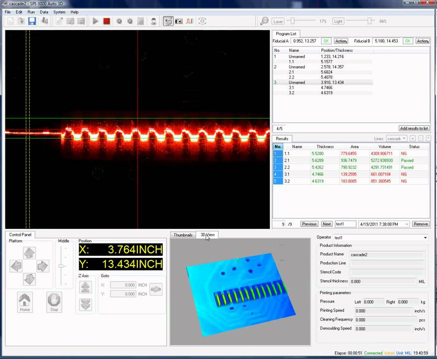 SPI 3000 solder paste inspection video by Caltex SPI-3000 system