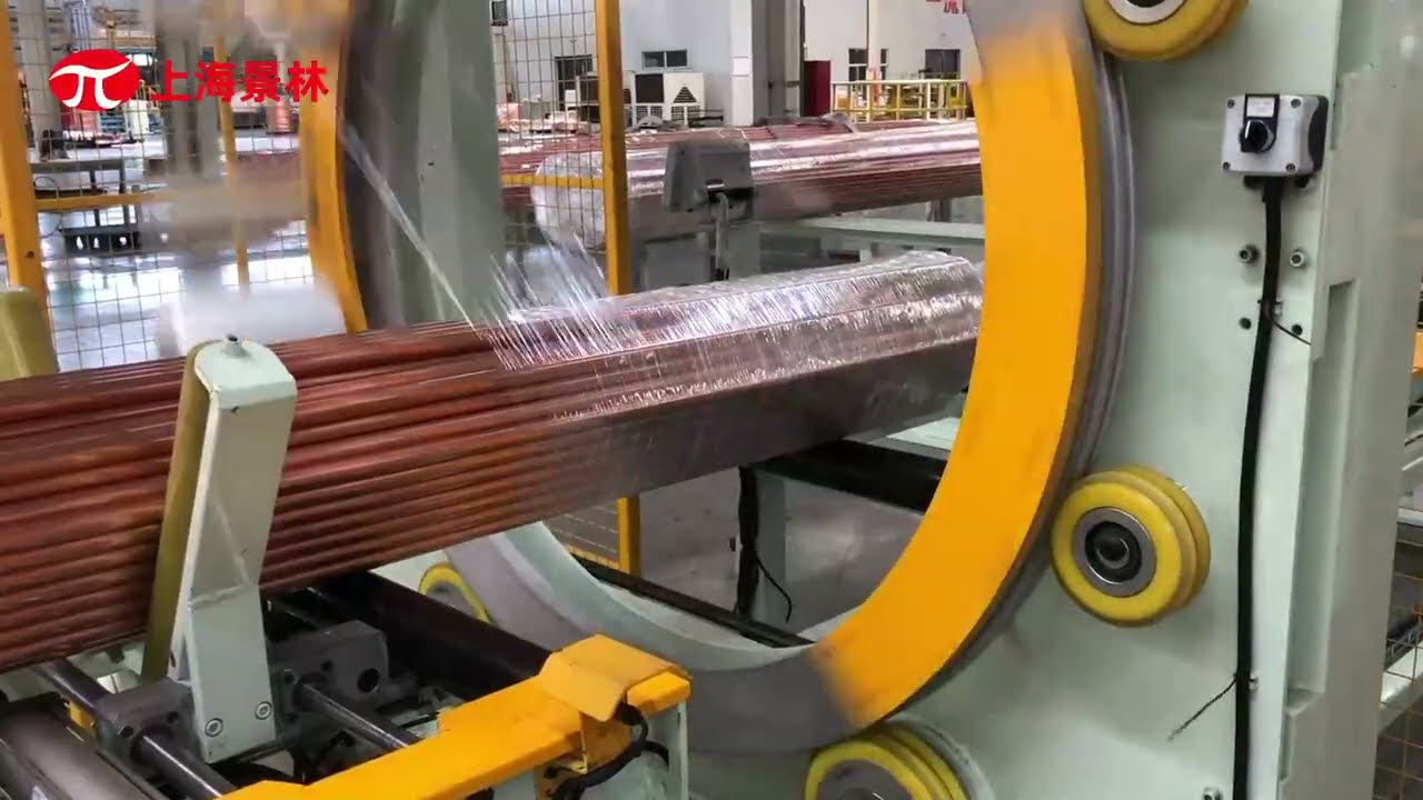 horizontal wrapping machine for pipe bundle