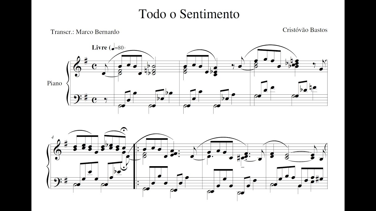 Cristóvão Bastos - Todo o sentimento (transcr. Marco Bernardo) (Marco Bernardo, piano)