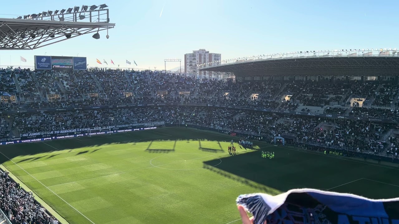 Himno del Málaga en la Rosaleda. Malaga CF - AD Ceuta (2-1) J21 2025/2026