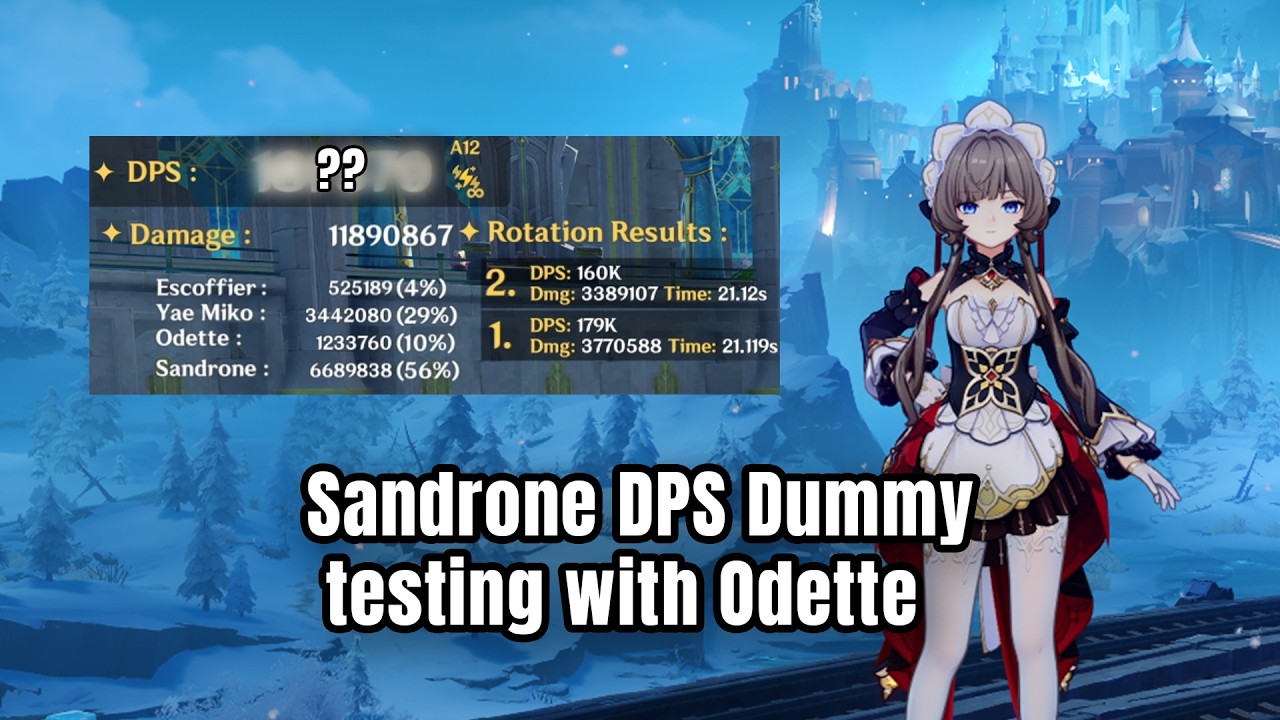 Sandrone DPS Dummy Testing | Odette Team Damage Showcase 🔥