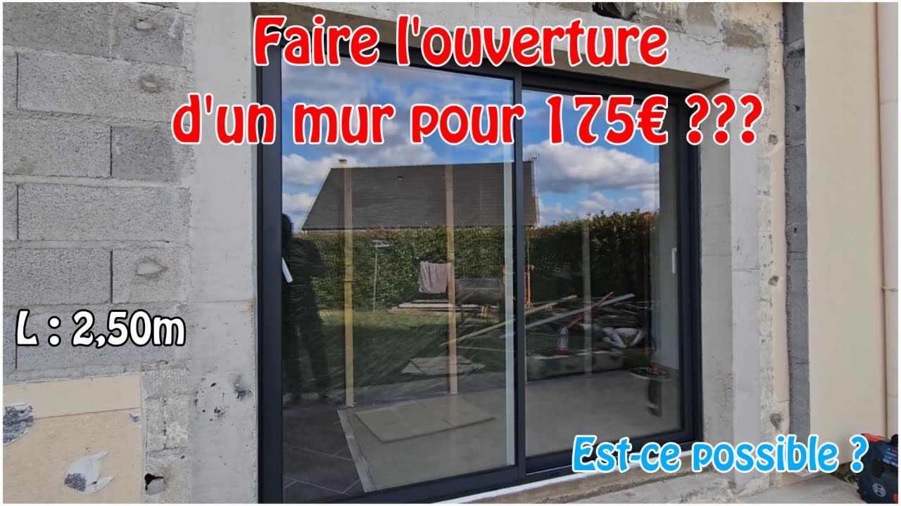 Projet ouverture de mur pour baie vitrée partie 5 : Décoffrage et coulage du seuil