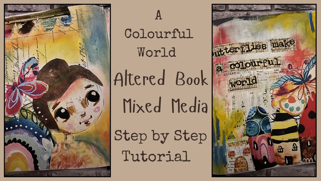 TandiArt Cut and Collage | Soft Oil Pastels | Mixed Media Double Page Spread | Step by Step