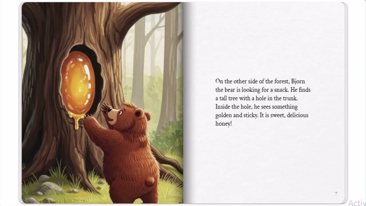 Honey Bear's Sweet Day 🐻 | Bedtime Stories for Kids | English Learning | Stories for Toddlers